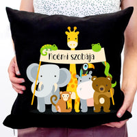 Állatkerti állatok egyedi neves párna
