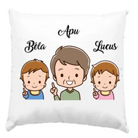 Apa és két baba apák napi párna