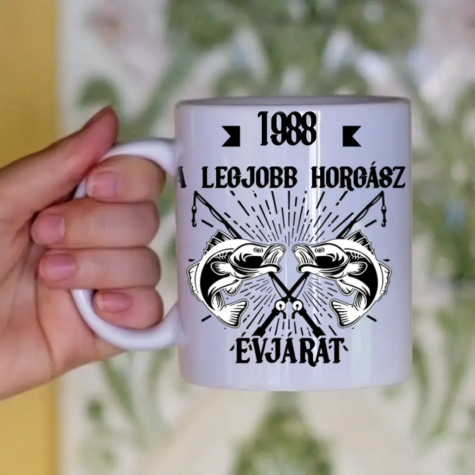 A legjobb horgász évjárat szülinapi bögre