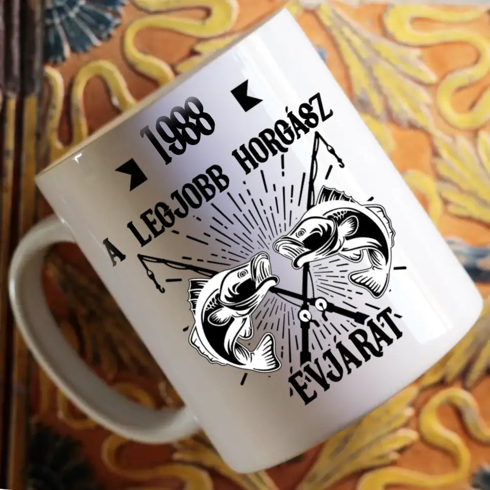 A legjobb horgász évjárat szülinapi bögre