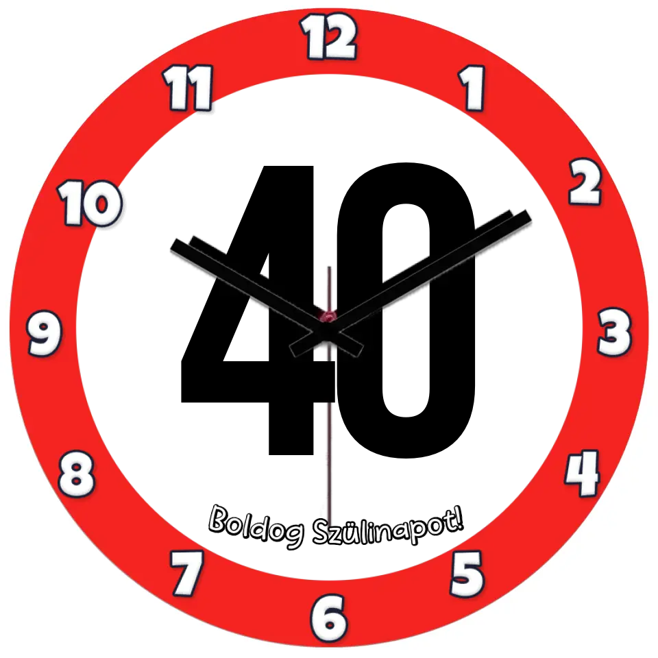 Negyvenes szülinapi óra