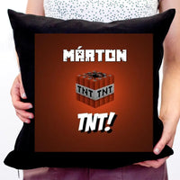 Minecraft TNT párna saját névvel, választható mintával