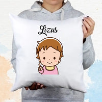 Szerkeszthető párna gyerek és kisállat mintával