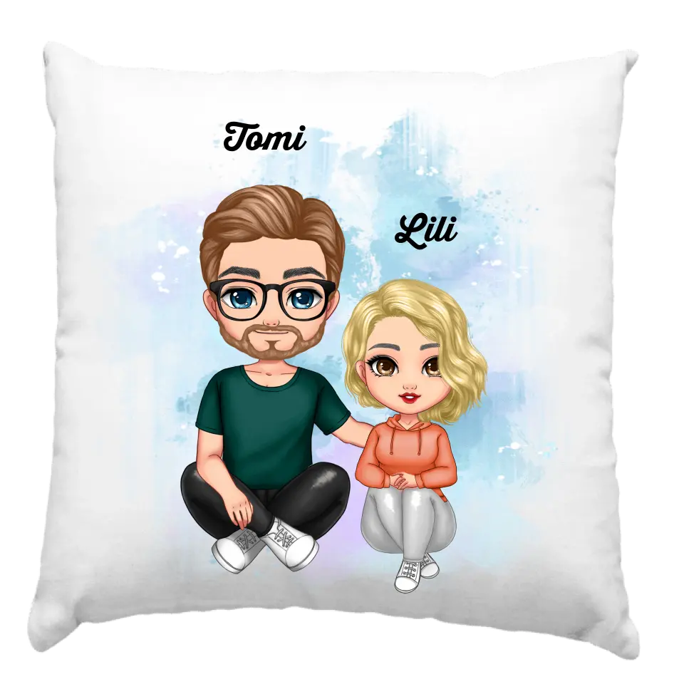 Cuki karakteres Apa-lánya párna