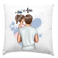 Apa kislánnyal egyedi párna