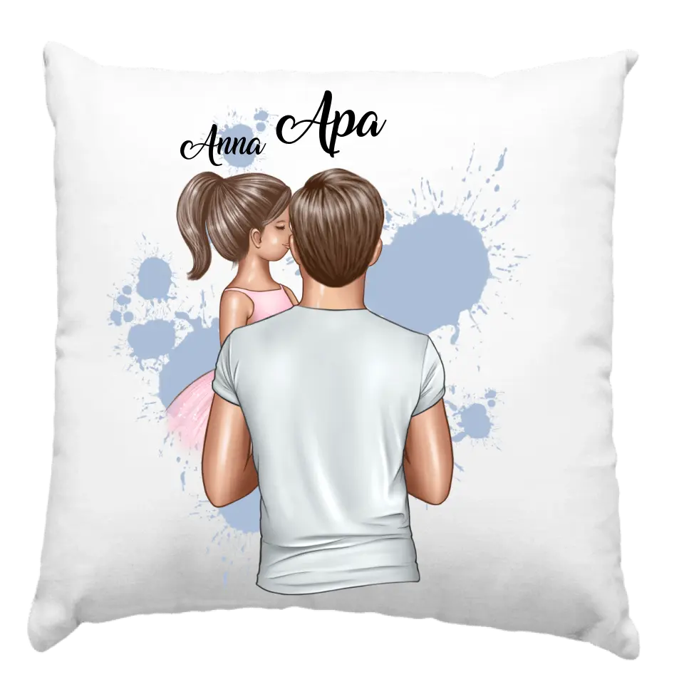 Apa kislánnyal egyedi párna