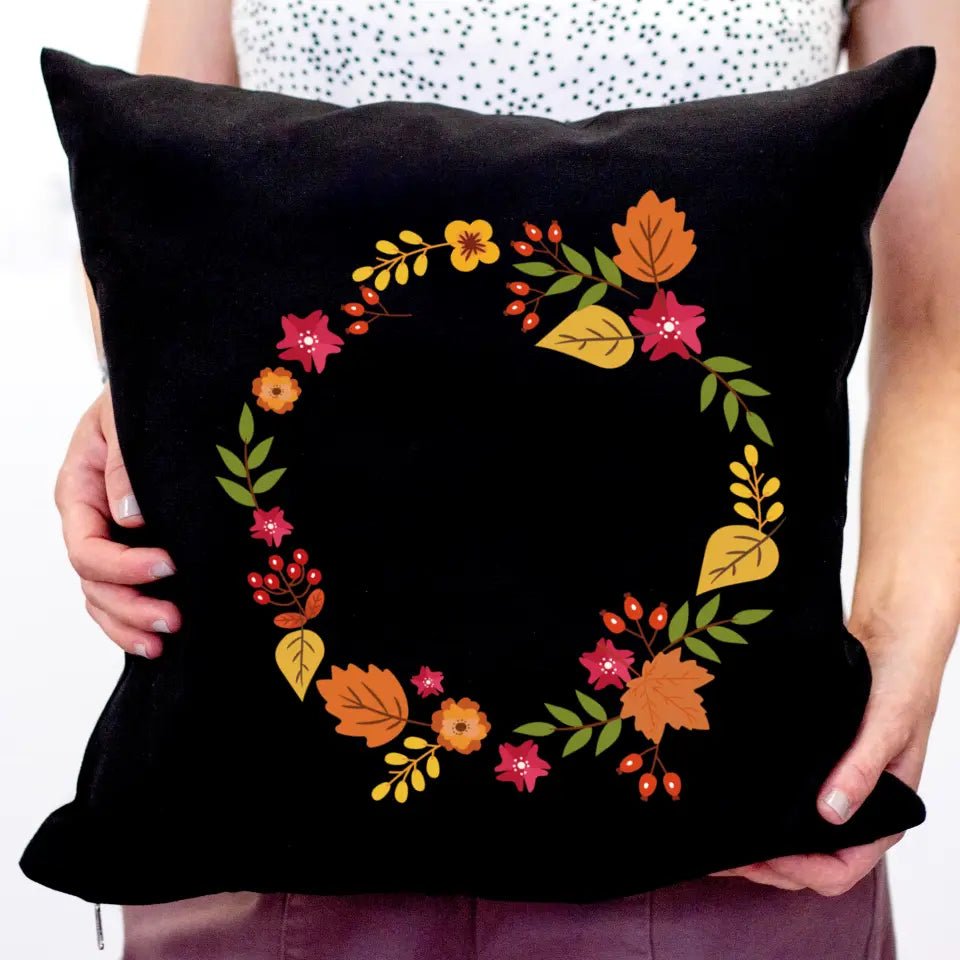 Őszi leveles párna egyedi névvel