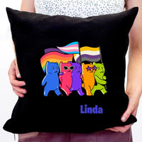 Pride állatos szivárványos párna névvel