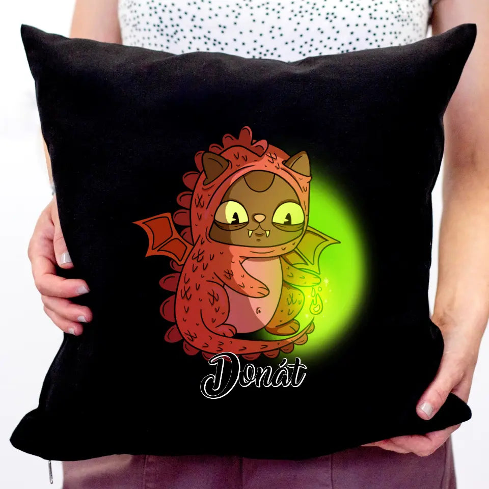 Macskás ajándék párna névvel