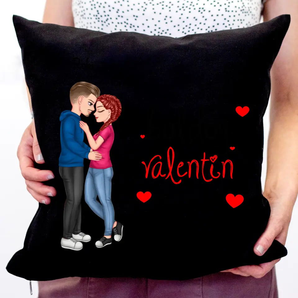Valentin napi ölelkezős cuki páros párna