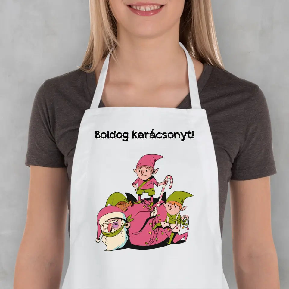 Vicces karácsonyi kötény