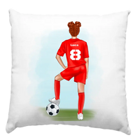 Személyre szabható focis párna lányoknak