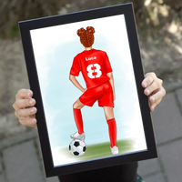 Személyre szabható focis falikép lányoknak