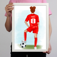 Személyre szabható focis falikép lányoknak