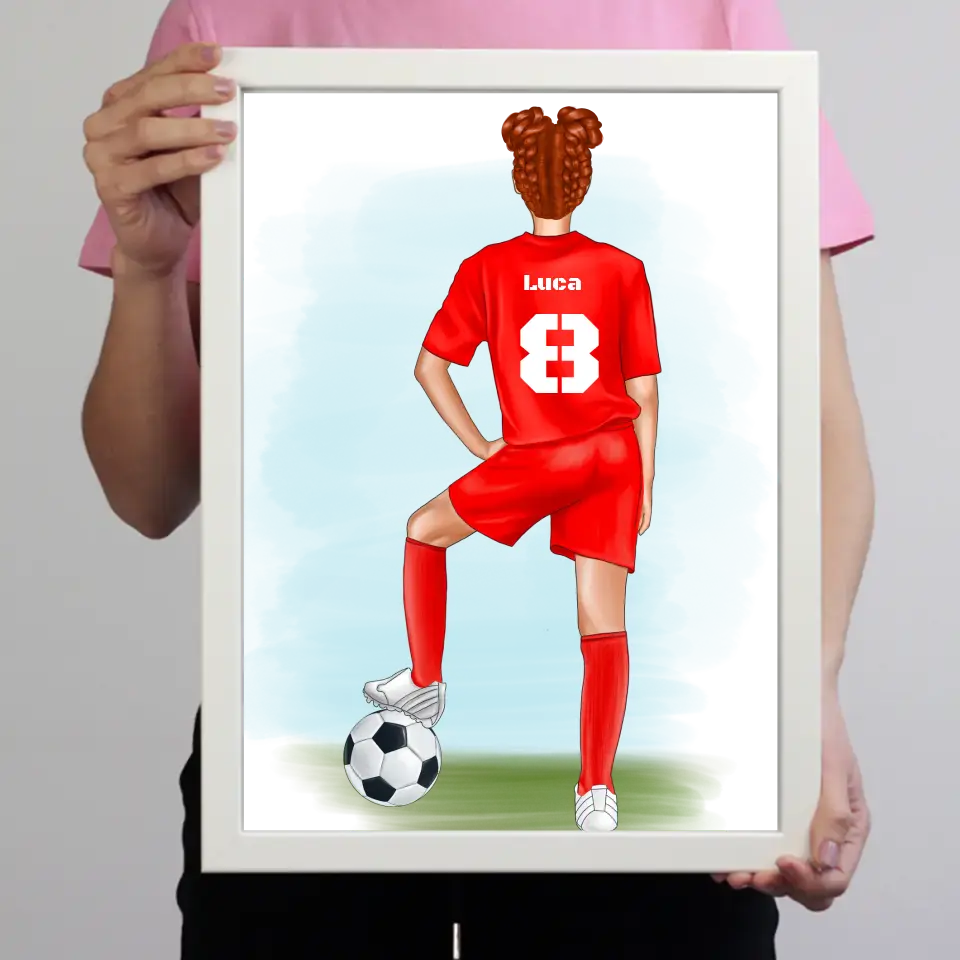 Személyre szabható focis falikép lányoknak