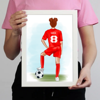Személyre szabható focis falikép lányoknak