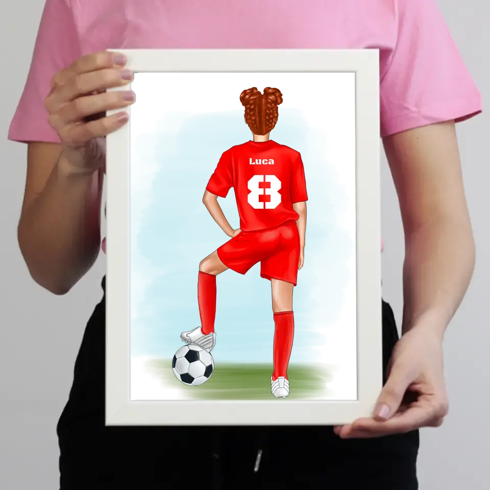 Személyre szabható focis falikép lányoknak