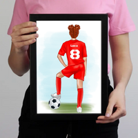 Személyre szabható focis falikép lányoknak