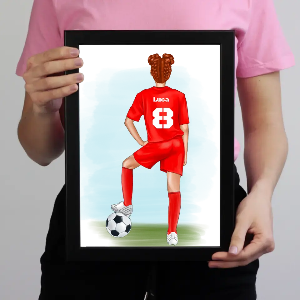 Személyre szabható focis falikép lányoknak