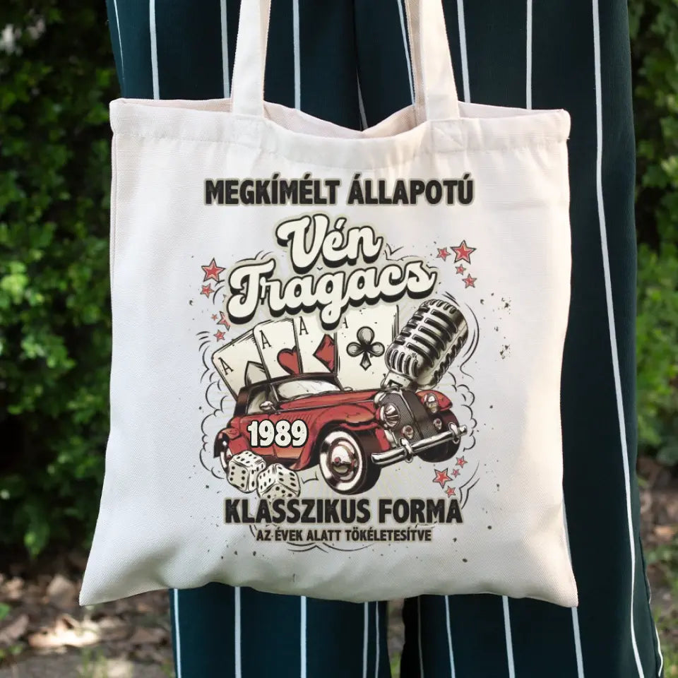 Klasszikus forma egyedi születésnapi ajándék vászontáska