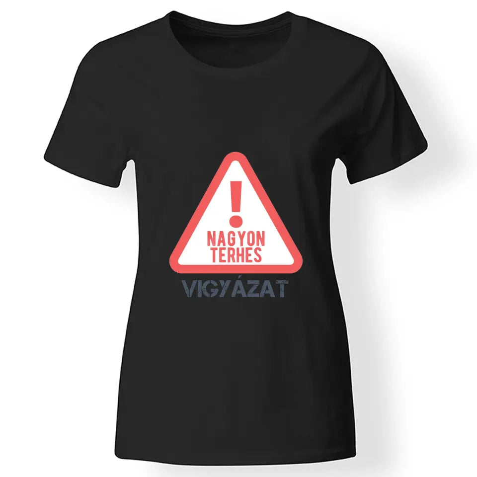 Vicces terhes kismama póló fekete