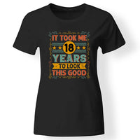 18. szülinapi póló nőknek fekete