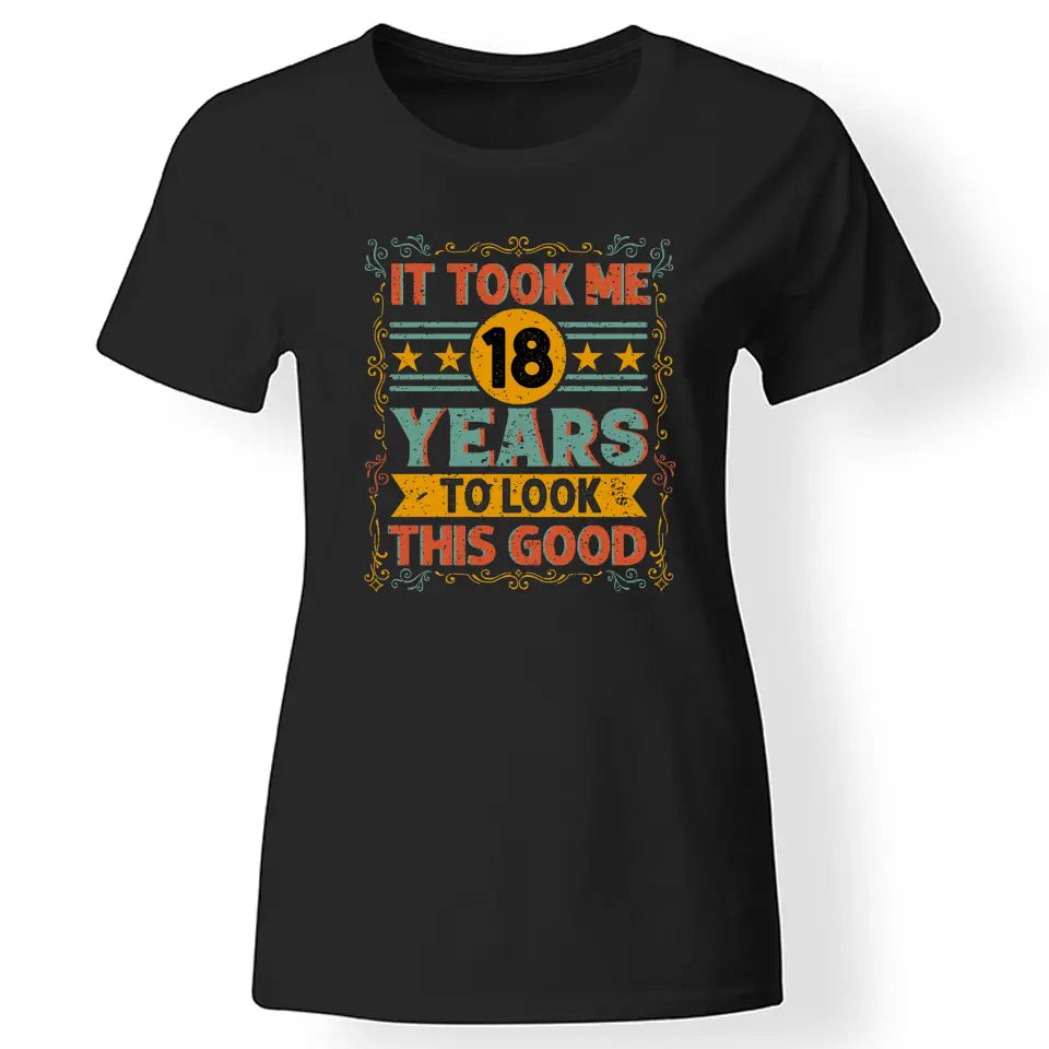 18. szülinapi póló nőknek fekete