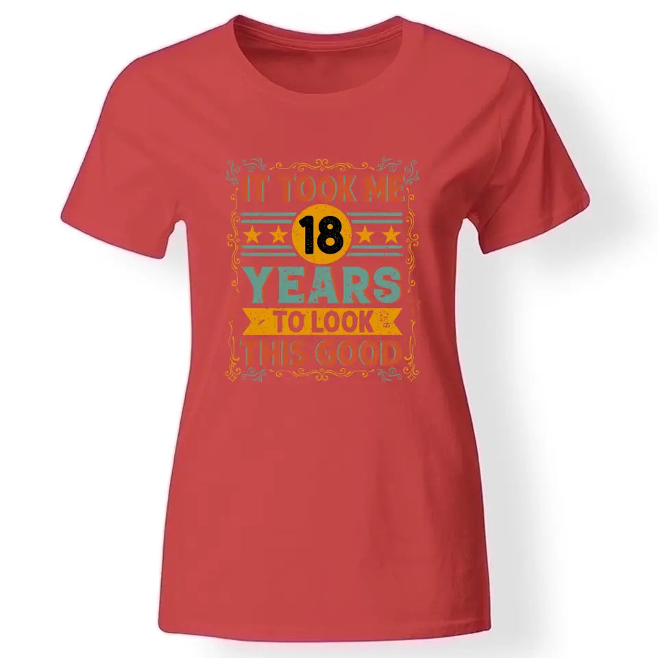 18. szülinapi póló nőknek piros