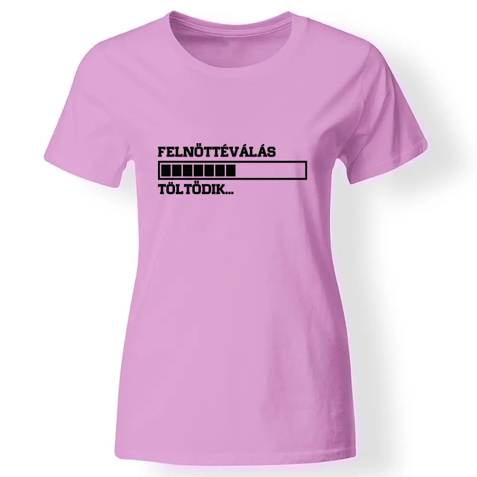Felnőtté válás 18. szülinapi póló nőknek rózsaszín
