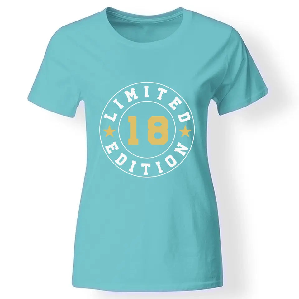 Limited 18. szülinapi póló nőknek türkiz
