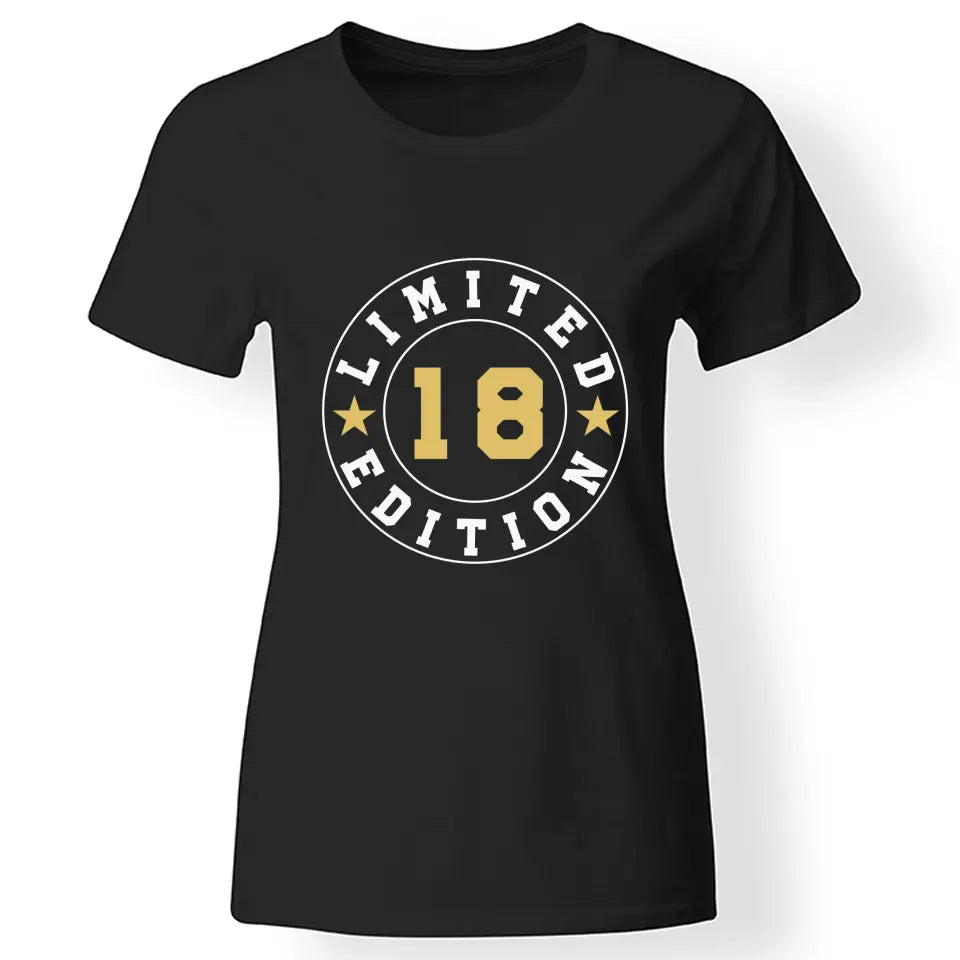 Limited 18. szülinapi póló nőknek fekete