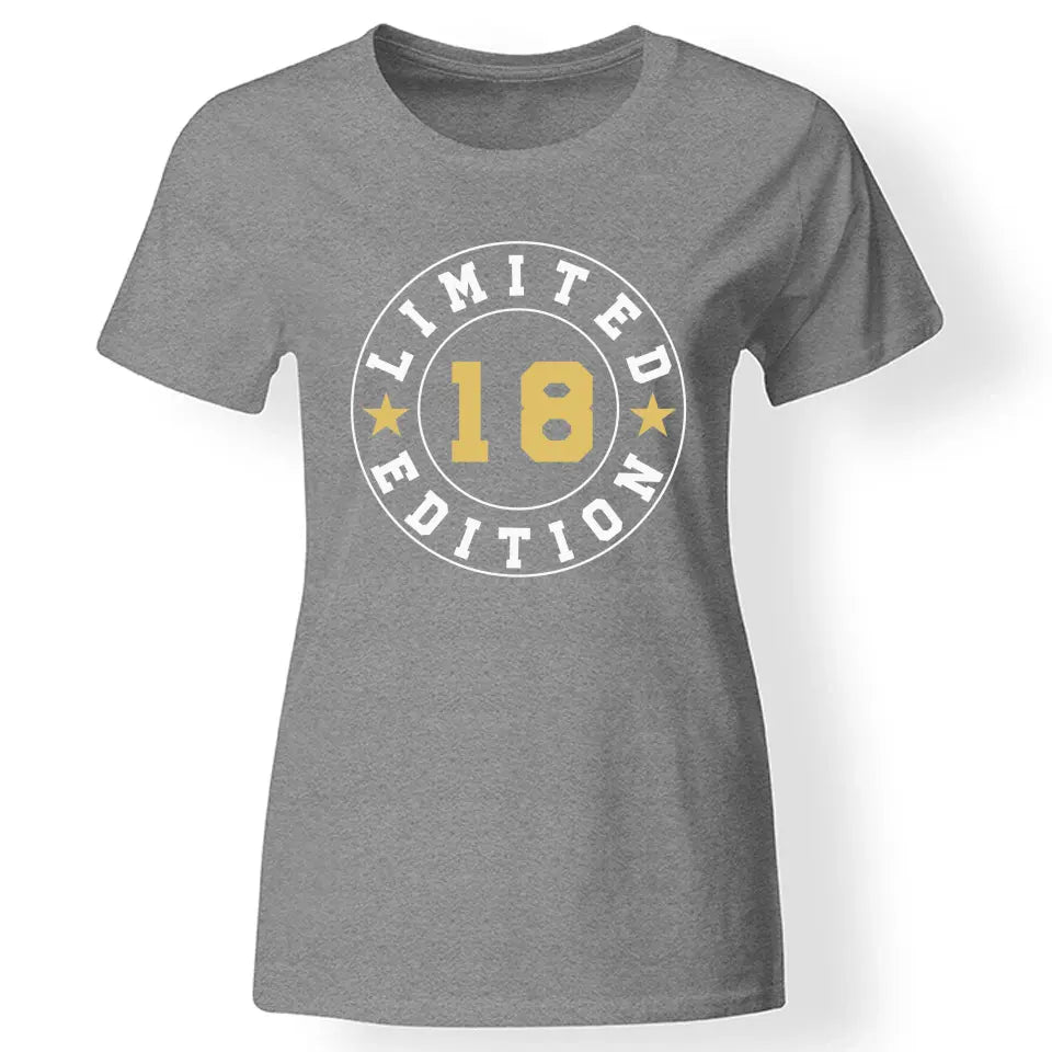 Limited 18. szülinapi póló nőknek szürke