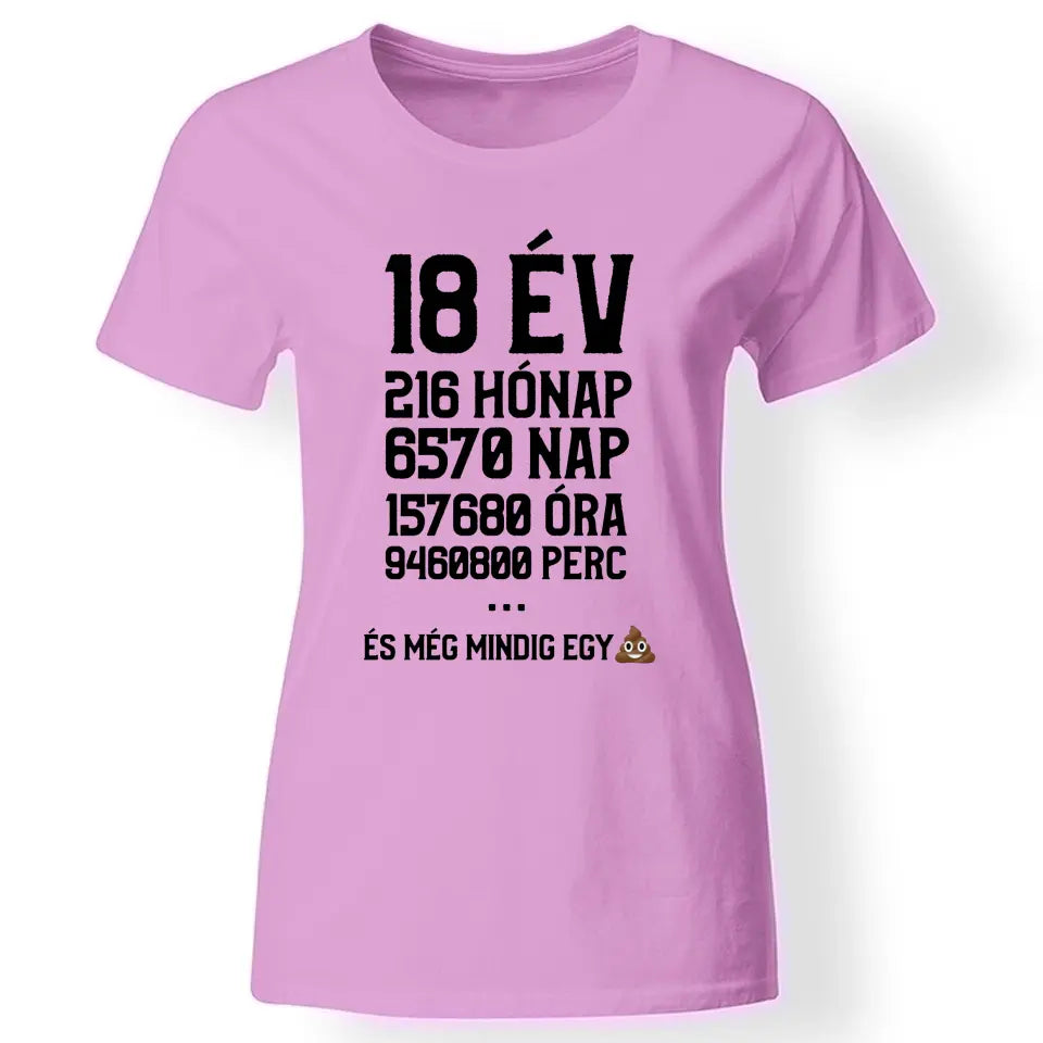 Vicces 18. szülinapi póló nőknek rózsaszín