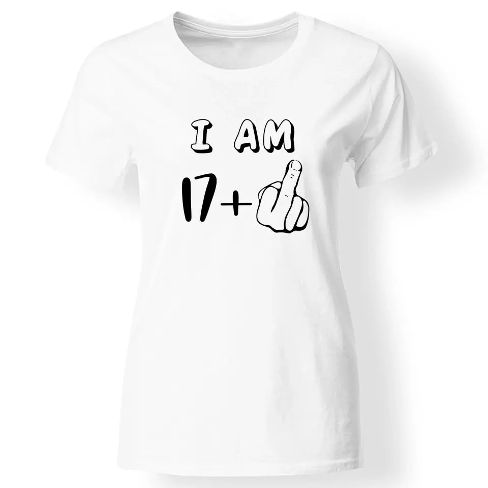 17+1 vicces 18. szülinapi póló nőknek fehér