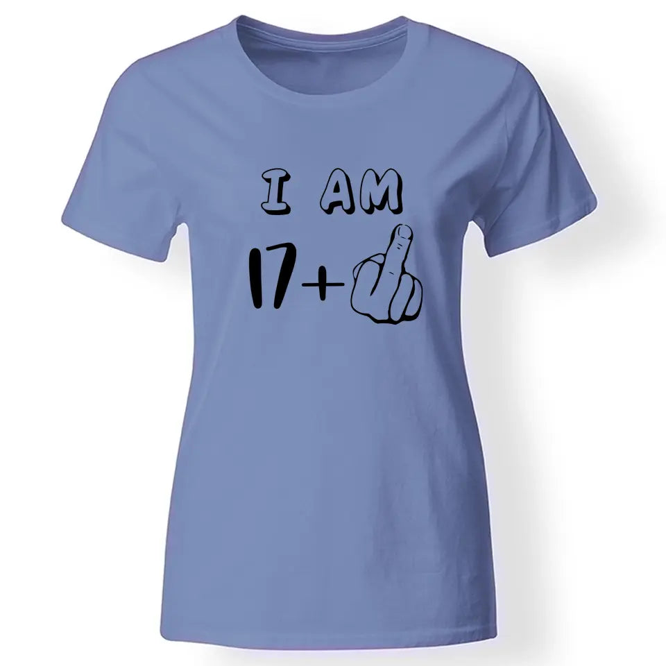 17+1 vicces 18. szülinapi póló nőknek kék
