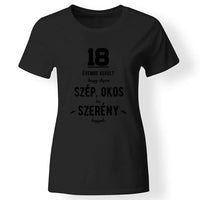 Szép és okos 18. szülinapi póló nőknek fekete