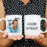 Egyedi bögre vállon ülő kutyákkal