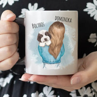 Egyedi bögre vállon ülő kutyákkal