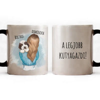 Egyedi bögre vállon ülő kutyákkal