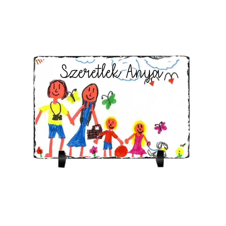 Gyerekrajzos gránitkép