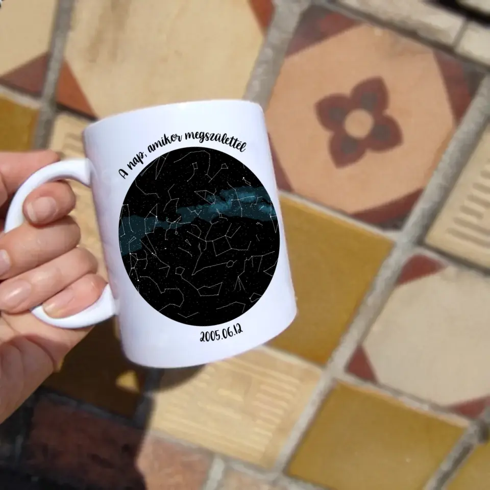 Születésnapi csillagtérkép bögre