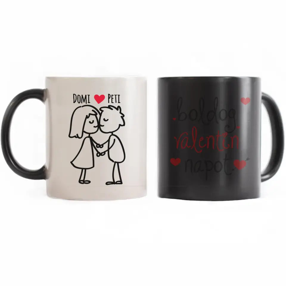 Valentin napi figurás bögre