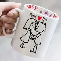 Valentin napi figurás bögre