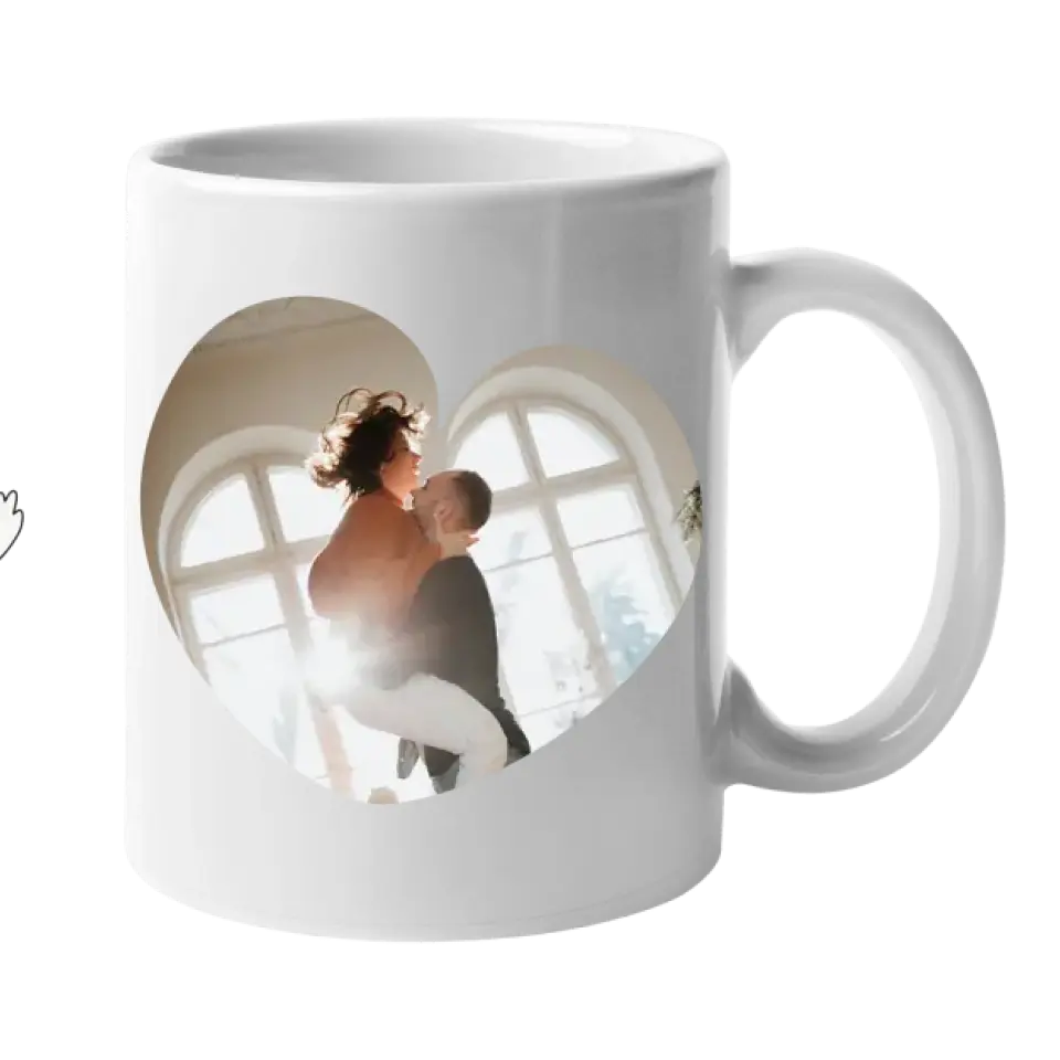 Egyedi fényképes és feliratos valentin napi bögre