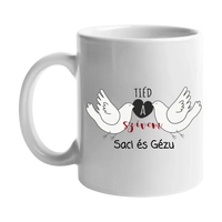 Egyedi fényképes és feliratos valentin napi bögre