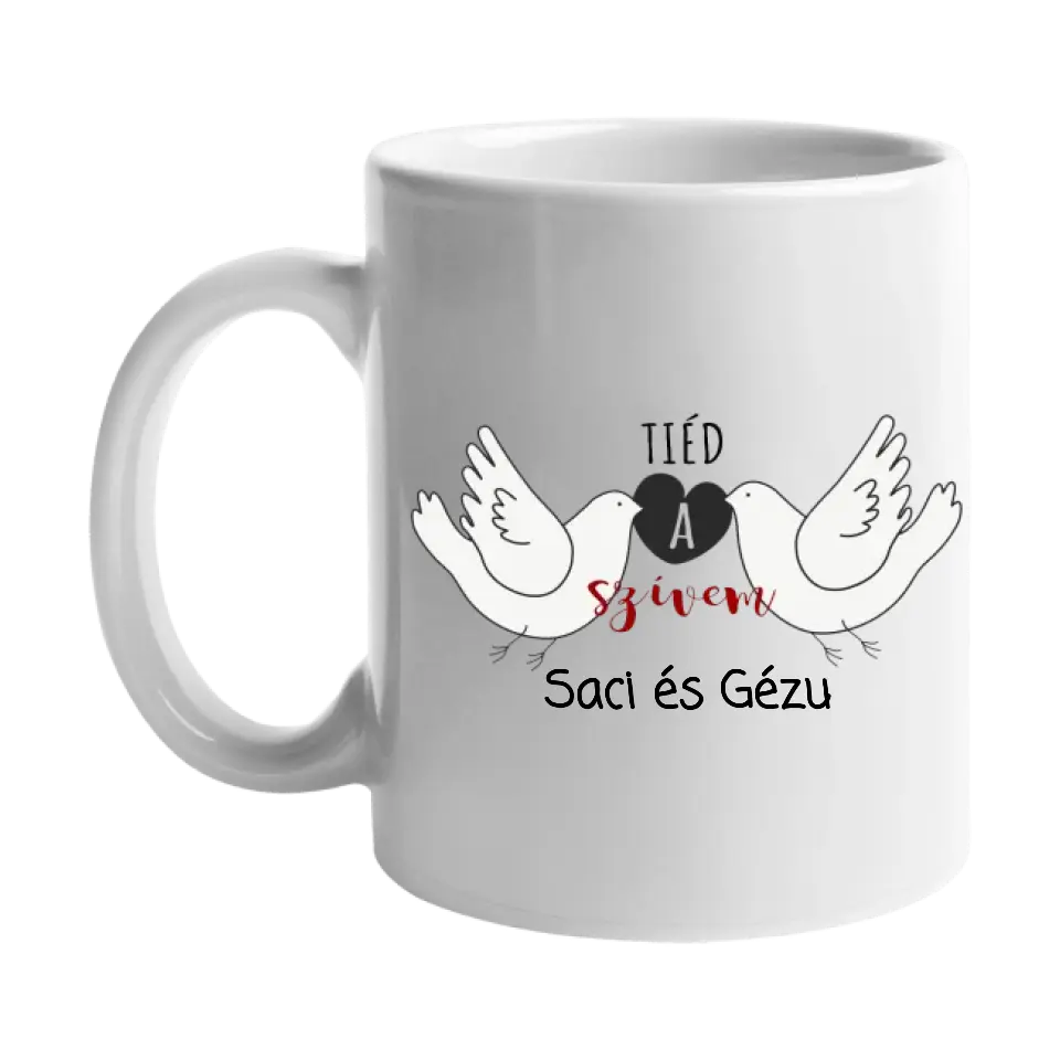 Egyedi fényképes és feliratos valentin napi bögre