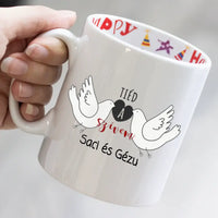 Egyedi fényképes és feliratos valentin napi bögre