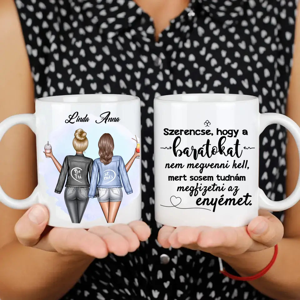 Egyedi legjobb barátnős bögre