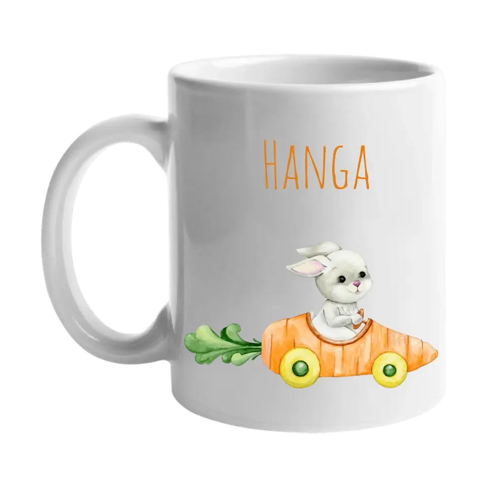 Húsvéti egyedi neves nyuszis ajándék bögre felirattal