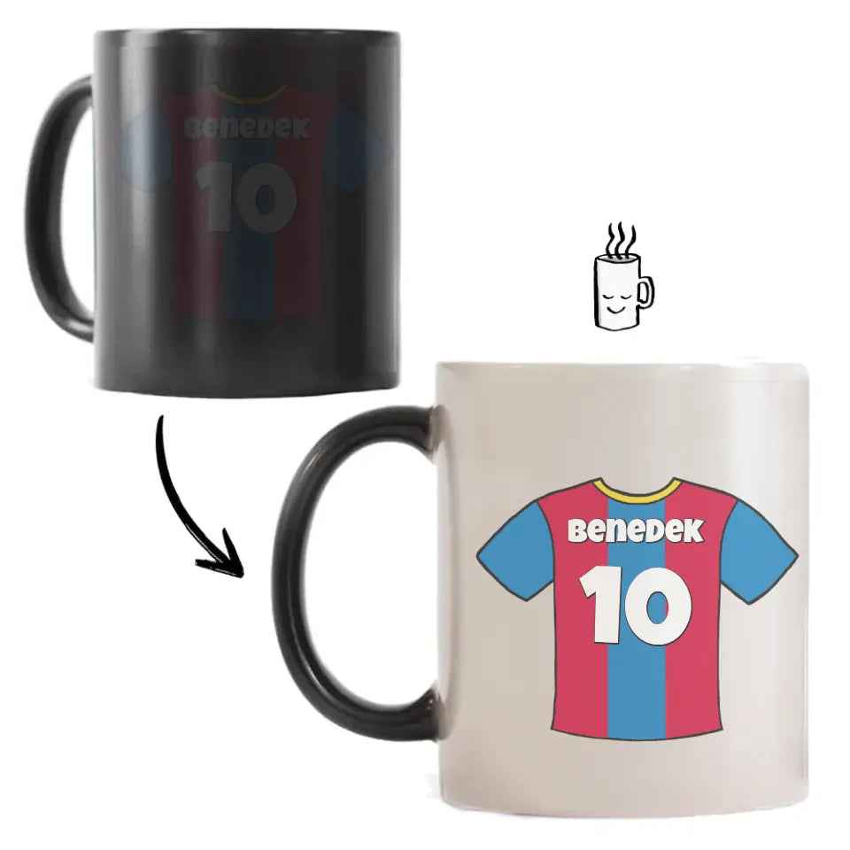 Foci mezes bögre egyedi névvel és számmal